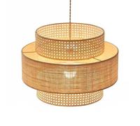 CWVYKNP Boho Kitchen Ceiling Lights Fixtures with Hand Woven Wicker Lampshade Lighting Modern Farmhouse Pendant Light Fixture Cylinder Hanging Lights for Bedroom Nursery Hallway Restaurant Foyer