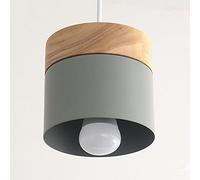 CWVYKNP Grey Semi-Flush Mount Ceiling Light Round Wood Base Luminaire Elegant Macaron Color Light Shade Kitchen Island Hanging Light Hallway Bedroom Ceiling Pendant Lights,E26