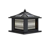 CWVYKNP Modern Solar Energy Post Light Fixture Black Industrial Lantern Column Lamp European Outdoor Solar Post Cap Lights Waterproof Fence Post Solar Lights For Wood Fence Deck Patio Garden