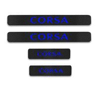 CWWHY 4 Pcs Car Door Sill Protector for Op-el Corsa, Carbon Fiber Auto Kick Plates Scuff Guard Pedal Cover Trim Stickers Threshold Non-Slip Anti-Scratch Accessories, Blue