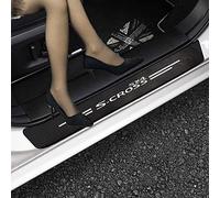 CWWHY 4 Pcs Carbon Fiber Car Door Sill Protector for Suz-uki SX4 S-Cross S Cross, Welcome Pedal Scuff Guard Non-Slip Auto Styling Decoration Accessory, Black