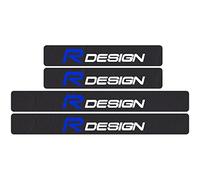 CWWHY 4 Pcs Carbon Fiber Car Door Sill Protector for Vo-lvo Rdesign XC90 S60 XC60 V70 S80 S40 V50 V40 V60 C30 S70, Welcome Pedal Scuff Guard Non-Slip Auto Styling Decor Accessory, Black