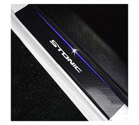 CWWHY 4Pcs Car Carbon Fiber Door Sill Kick Plates for KI-A Stonic, Threshold Pedal Protector Anti-Scratch Scuff Sticker Trim Guard Auto Accessories, White