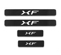 CWWHY 4Pcs Car Carbon Fiber Door Sill Protectors, Wear Plate Sticker, Auto Door Sill Styling Decoration Protector Accessories for Jaguar XF, White