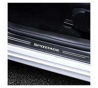 CWWHY 4pcs Car Door Sill Protector for KI-A Sportage 2021 2020 2019 2018 2017 2016 2015 2014 2013 2012 2011 Scuff Guard Cover Pedal, Carbon Fiber Sticker Trim Non-Slip Anti-Scratch Accessories, Black