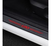 CWWHY 4pcs Car Outer Door Sill Protector Kick Plates for Hyun-dai i20, Carbon Fiber Auto Accessories Scuff Guard Threshold Cover Pedal, Sticker Trim Non-Slip, Red