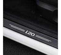 CWWHY 4pcs Car Outer Door Sill Protector Kick Plates for Hyun-dai i20, Carbon Fiber Auto Accessories Scuff Guard Threshold Cover Pedal, Sticker Trim Non-Slip, White