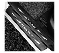 CWWHY 4pcs Car Outer Door Sill Protector Kick Plates for Hyun-dai Tucson TL 2021 2020 2019 2018 2017 2016 2015, Carbon Fiber Auto Accessories Scuff Guard Threshold Cover Pedal, Black