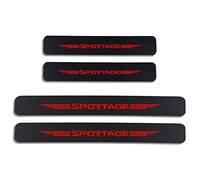 CWWHY 4pcs Car Outer Door Sill Protector Kick Plates for Kia Sportage, Carbon Fiber Auto Accessories Scuff Guard Threshold Cover Pedal, Sticker Trim Non-Slip, Red