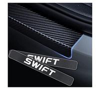 CWWHY 4pcs Car Outer Door Sill Protector Kick Plates for Suz-uki Swift, Carbon Fiber Auto Accessories Scuff Guard Threshold Cover Pedal, Sticker Trim Non-Slip, White