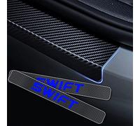 CWWHY 4pcs Car Outer Door Sill Protector Kick Plates for Suz-uki Swift, Carbon Fiber Auto Accessories Scuff Guard Threshold Cover Pedal, Sticker Trim Non-Slip, Blue