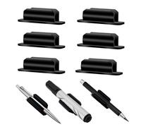 CWWYQ 6 Pcs Pen Holder Clip, Silicone Adhesive Pen Holders, Adhesive Desk Clipboard Attachment, Flexible Pencil Holder & Marker Clip for Classroom Office Desk or Any Surface, Teacher Student Supplies