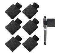 CWWYQ 6 Pcs Pen Holder for Notebook, Pen Loop, Self Adhesive Pens Holder Rectangular Tablet Computer Diary for Notebooks, Diaries, Calendars, Tablets (Black)