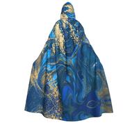 Cwyhdudoh Abstract Marble Stone Print Adult Hooded Cloak 190cm Costume Halloween Christmas Carnival Role Play Theme