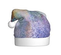 CWYHDUDOH Abstract Purple Weeping Flower Print Christmas Hat Festive Adult Santa Hats for Holiday Xmas Parties Halloween Outfits