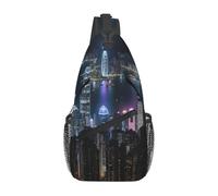 CWYHDUDOH Aerial Night of View Hong KongPrint Cross Chest Bag for Men Women Daily Commute Hiking Gym Diagonally Sling Backpack