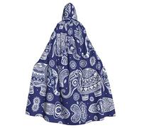 CWYHDUDOH Boho Elephant Print Fits Full Length Hooded Unisex Cloak For Halloween Cosplay Renaissance Festivals