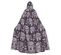CWYHDUDOH Cartoon Cute Elephant Print Fits Full Length Hooded Unisex Cloak For Halloween Cosplay Renaissance Festivals