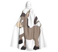 CWYHDUDOH Cartoon Donkey Print Fits Full Length Hooded Unisex Cloak For Halloween Cosplay Renaissance Festivals