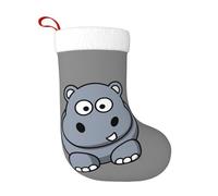 CWYHDUDOH Cartoon Hippo Print Christmas Stocking Festive Decor Gifts For Home Soft Xmas Sock For Tree Holiday