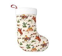 CWYHDUDOH Cowboy Ride Horse Print Christmas Stocking Festive Decor Gifts For Home Soft Xmas Sock For Tree Holiday