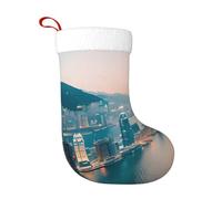 CWYHDUDOH Hong Kong Print Christmas Stocking Festive Decor Gifts For Home Soft Xmas Sock For Tree Holiday