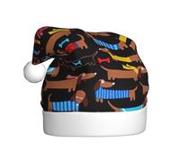 CWYHDUDOH I Love My Dog Dachshunds Print Xmas Hat Adult Christmas for Holiday New Year Celebrations Party Seasonal Decor
