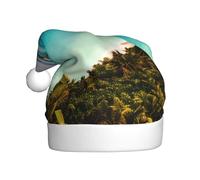 CWYHDUDOH island of cuba Print Xmas Hat Adult Christmas for Holiday New Year Celebrations Party Seasonal Decor