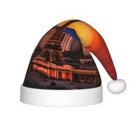 CWYHDUDOH Las Vegas Sunset Print Christmas Elf Hat for Kids Xmas Cap Holiday Party New Year Costume Accessories