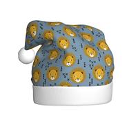 CWYHDUDOH Lion Lions Head Lion Kids Blue Print Christmas Hat Festive Adult Santa Hats for Holiday Xmas Parties Halloween Outfits
