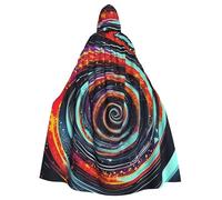 CWYHDUDOH Space Spiral Cosmic Print Fits Full Length Hooded Unisex Cloak For Halloween Cosplay Renaissance Festivals
