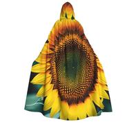 Cwyhdudoh You Are My Sunshine Sunflower Print Adult Hooded Cloak 190cm Costume Halloween Christmas Carnival Role Play Theme