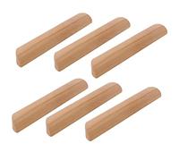 CWYP-40 6 Pieces Wooden Drawer Handles Hole Centers 128mm Furniture Handles Vintage Wooden Kitchen Door Handles Kitchen Cabinet Handles Wardrobe Cupboards Handlees Fitting Screws Included