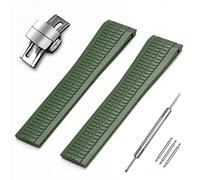 CWYTTZQ 21mm FKM Rubber Strap for Patek Philippe Aquanaut 5164A 5167A PP Silicone Watch Band Replacement Accessories, 21mm, Stainless Steel, no gemstone