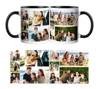 CWYW Personalised Coffee Mug with Photo Custom Picture Logo Mug Photo Collage Personalized with a 10 Photo Novelty Custom Gift for Family, Friends, Birthday