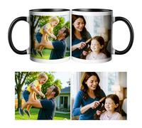 CWYW Personalised Coffee Mug with Photo Custom Picture Logo Mug Photo Collage Personalized with a 2 Photo Novelty Custom Gift for Family, Friends, Birthday