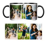 CWYW Personalised Coffee Mug with Photo Custom Picture Logo Mug Photo Collage Personalized with a 3 Photo Novelty Custom Gift for Family, Friends, Birthday