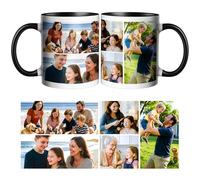 CWYW Personalised Coffee Mug with Photo Custom Picture Logo Mug Photo Collage Personalized with a 5 Photo Novelty Custom Gift for Family, Friends, Birthday