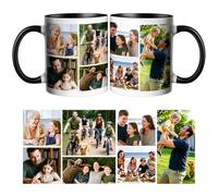 CWYW Personalised Coffee Mug with Photo Custom Picture Logo Mug Photo Collage Personalized with a 7 Photo Novelty Custom Gift for Family, Friends, Birthday