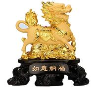 CWZMQK Large Size Feng Shui Statue Ornament Chi Lin/Kylin Wealth Prosperity Sculpture, Best Housewarming Congratulatory Gift Home Decoration Happy house