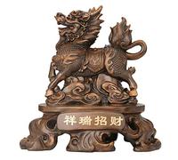 CWZMQK Large Size Feng Shui Statue Ornament Chi Lin/Kylin Wealth Prosperity Sculpture, Best Housewarming Congratulatory Gift Home Decoration Happy house