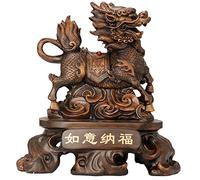 CWZMQK Large Size Feng Shui Statue Ornament Chi Lin/Kylin Wealth Prosperity Sculpture, Best Housewarming Congratulatory Gift Home Decoration Happy house