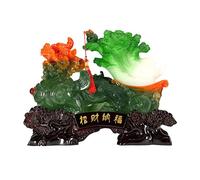 CWZMQK Ornaments Ornaments Feng Shui Buddha Statue Cabbage Ornament to Attract Wealth and Good Luck Feng Shui Sculpture to Bring Wealth and Good Luck Gift Collection Desktop Decoration Ornaments