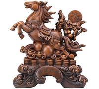 CWZMQK Statue Big Horse Statue Figure Wealth Feng Shui Resin Ornaments Symbol of Success Sculpture Decoration Housewarming Congratulatory Gift,Green,Color:Green Happy house