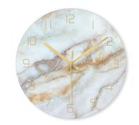 CWZZWS 12Inch Nordic Marble Color Digital Wall Clock Tempered Glass Bedroom Art Clocks Personality Living Room Wall Watch