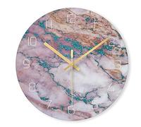 CWZZWS 12Inch Nordic Marble Color Digital Wall Clock Tempered Glass Bedroom Art Clocks Personality Living Room Wall Watch