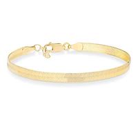 CWZZWS 18K Gold Over 925 Sterling Silver Italian Solid 4.5mm Flat Herringbone Chain Bracelet Men Women 6.5" 7" 7.5" 8"
