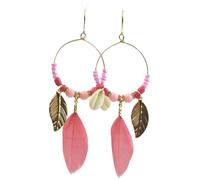 CWZZWS 1Pairs Bohemian Feather Earrings For Women -Geometric Irregular Long Bohemian Ethnic Style Multiple Feather Earrings,Ethnic Feather Fringe Curved Needle Fashion Dangle Earring ui