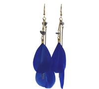 CWZZWS 2 Pieces Feather Earrings -Geometric Irregular Long Multi-Color Bohemian Feather Earrings,Feather Drop Dangle Boho Curved Needle Earrings For Women Fashion Jewellery ui