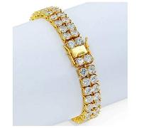 CWZZWS 2 Row Tennis Bracelet Aaa Cubic Zirconia Ice Crystal Tennis Shiny Laboratory Diamond Bracelet 7 Inches/8 Inches